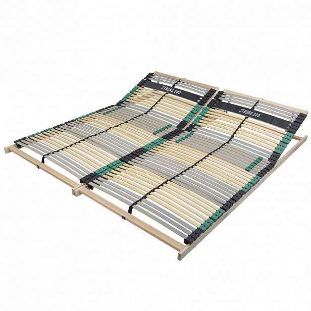 Sleepneo LAMELOVÝ rám SET 200x200 cm (2x 100x200 cm) – bukové dřevo, 42 lamel, nosnost až 200 kg