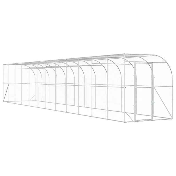 vidaXL Kurník proti zdi Stříbrná 600 x 150 x 215 cm Pozinkovaná ocel