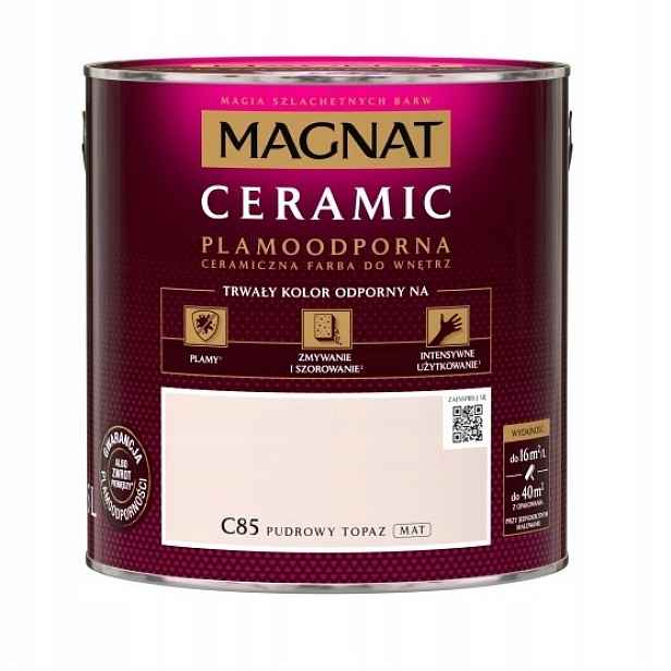Barva na stěny a stropy Magnat Ceramic pudrový topaz mat C85 2,5L