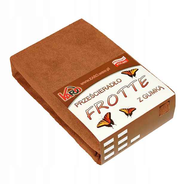 Froté prostěradlo s gumou 200x220 hnědé Karo