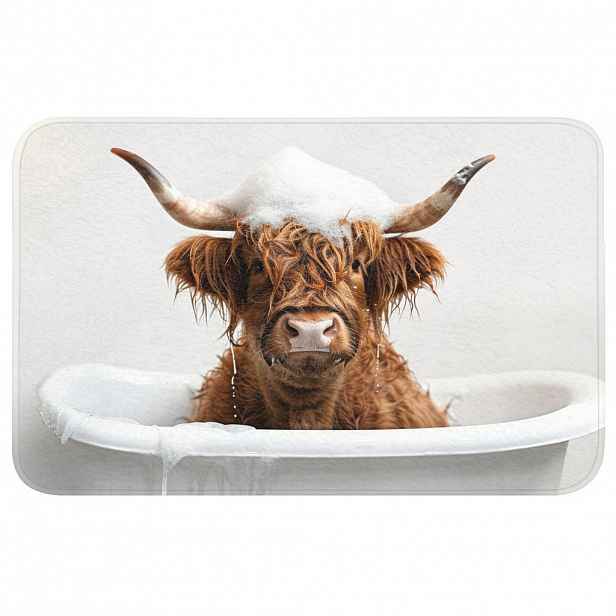 OnlyWow WC PŘEDLOŽKA Scottish Highlander - Koupel - Kráva - Zvířata - Pěna 80x50 cm