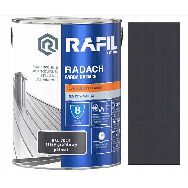 Rafil Radach Barva Na Střechu Šedá Grafitová Ral 7024 5L Polomatná
