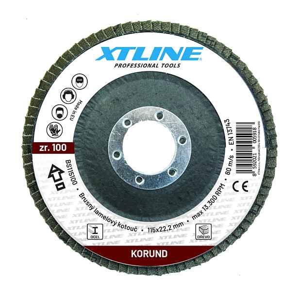 XTline STAVTOOL Kotouč brusný lamelový korund | 125 mm zr. 60