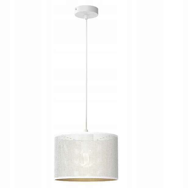 Závěsná lampa bílá zlatá kulatá Ø 25 cm síťka do obývacího pokoje Luminex