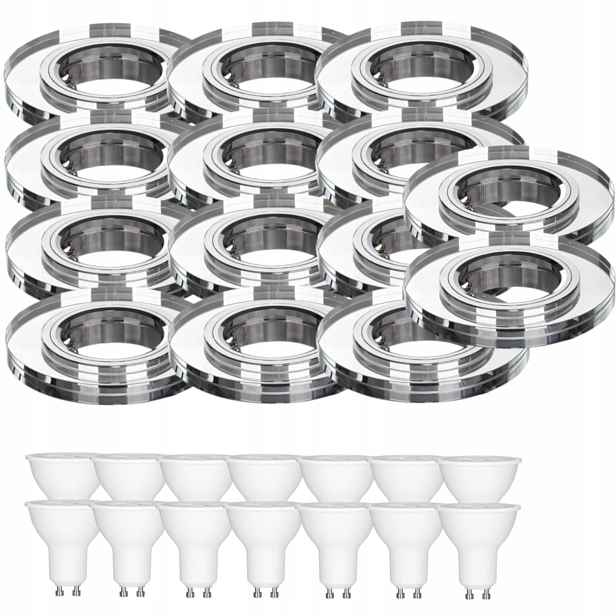 14 x Skleněná Stropní Lampa Zapuštěná Do Stropu Křišťál Led Žárovky 1.5 W