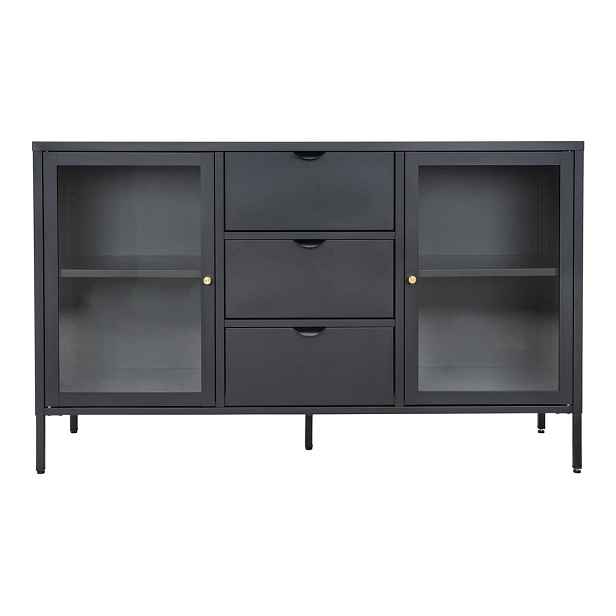 Černá kovová komoda 140x85 cm Dalby – House Nordic
