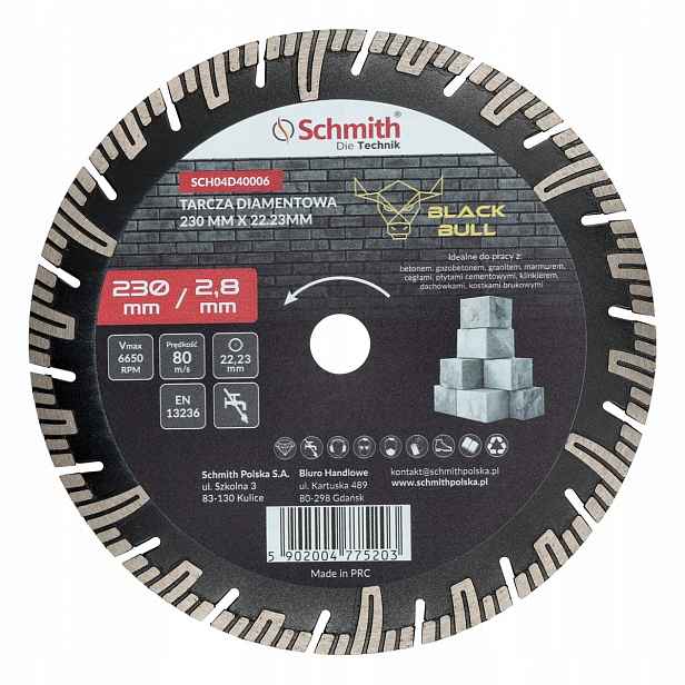 Diamantový kotouč 230 mm Black Bull Schmith
