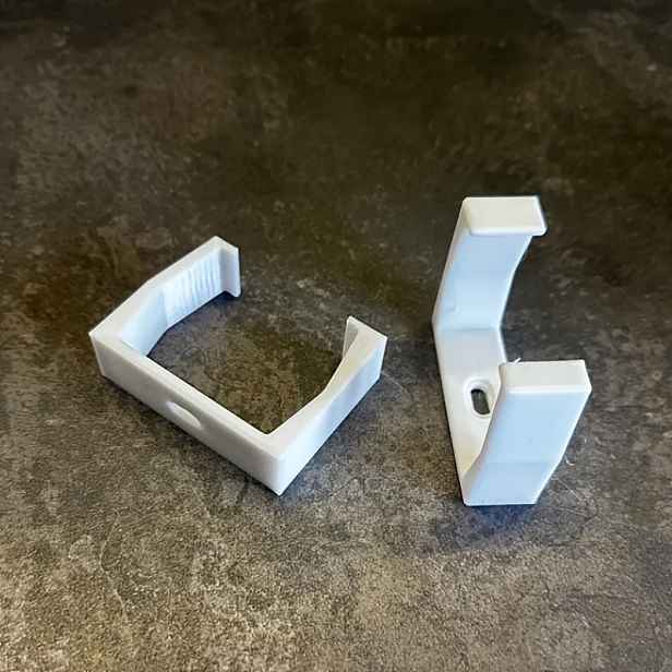 TEMU 2 ks bílý držák zásuvky, nástěnný fixátor zásuvek s vrtáním, 3D tištěný, pevný a odolný, organizér kabelů, držák prodlužovačky s kabelovými
