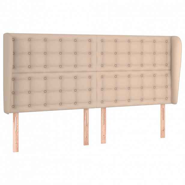 vidaXL Čelo postele typu ušák cappuccino 203x23x118/128 cm umělá kůže