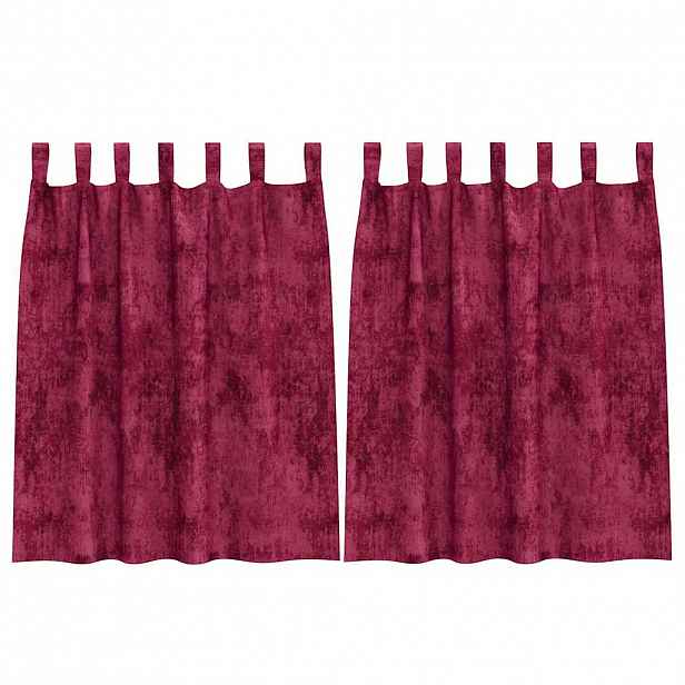 vidaXL Sametové závěsy 2 ks Víno Červené 140 x 140 cm samet