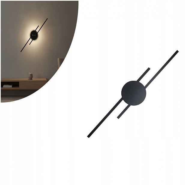 Černá Led nástěnná lampa Java, moderní, nad zrcadlem v koupelně Tk Lighting