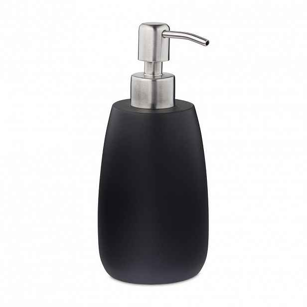 Relaxdays DÁVKOVAČ MÝDLA Černý polyresin 300 ml nerezová pumpička
