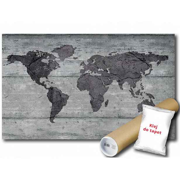 Vinylová fototapeta Mapa světa beton 312x219