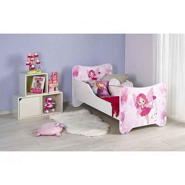 Dětská postel HAPPY FAIRY bílá / růžová Halmar