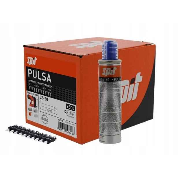 Hřebíky Do Osadníku Spit Pulsa C6 20MM Plyn P800 Pro Betonu 500KS