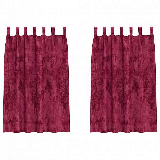 vidaXL Sametové závěsy 2 ks vínová červená 175 x 140 cm samet