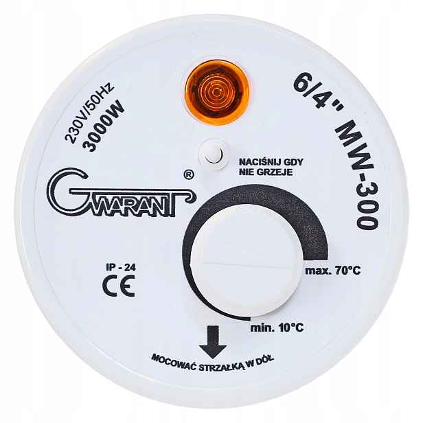 Ohřívač Bojleru 3000W 3 kW 6/4 s Termostatem