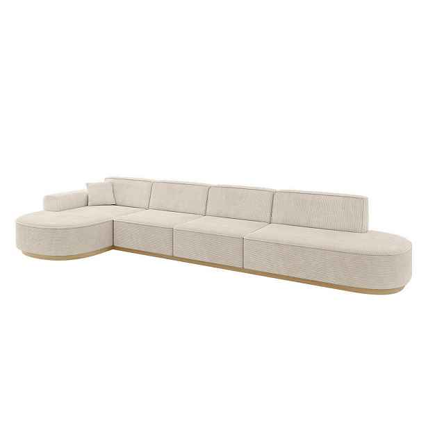 ALTDECOR ROHOVÁ SEDAČKA s otomanem, levá MARI-L3-v2 413x171x83 Béžová Manšestr