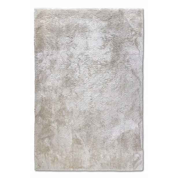 Koberec plyšový shaggy do obývacího pokoje 120 x 170 cm, tlustý krémově béžový s motivem mazaje