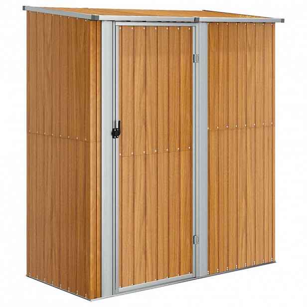 vidaXL Zahradní domek 180,5 x 97 x 209,5 cm pozinkovaná ocel, dřevěný vzhled