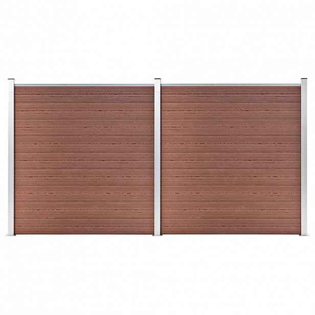 vidaXL Zahradní plot WPC 353 x 186 cm hnědý