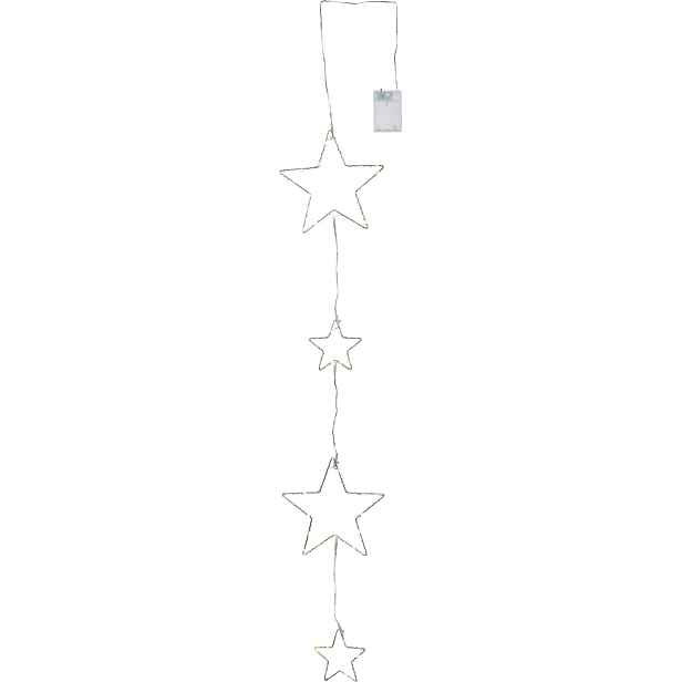 Dekorativní světelný LED řetěz výška 105 cm Star Trading Dew Drop Stars - stříbrný