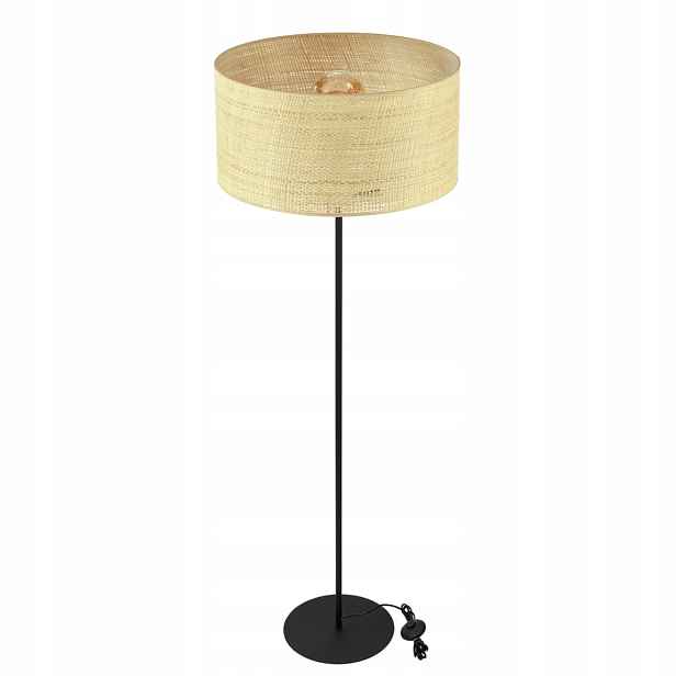 Ratanová Boho Stojací Lampa Podlahová Stínidlo Válec Ratan Ratanová Proutí
