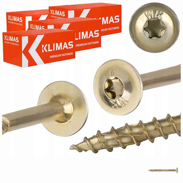 Tesařské vruty Torx 6x70 mm 400 ks talířové na dřevo Klimas Wkcp