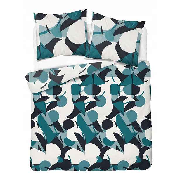 Povlečení 160x200 tyrkysová tmavá geometrie Home Satin