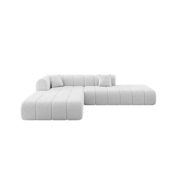 ALTDECOR ROHOVÁ SEDAČKA s otomanem, levá BILA-L 289x176x71 Světle šedá Buklé
