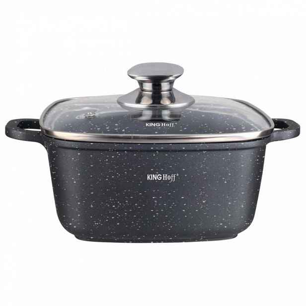 Kinghoff Hrnec S Mramorovým Povrchem 28CM 6,5L KH1605 Pro Kuchyně Indukce Plyn Snadné