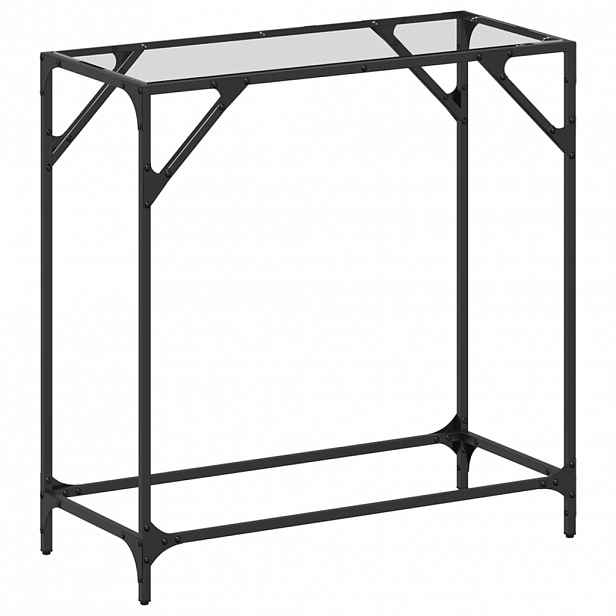 vidaXL Konzolový stolek průhledná skleněná deska 80x35x81 cm ocel