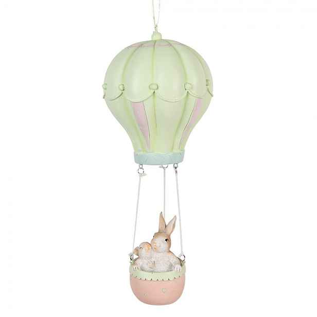 Závěsná dekorace králíci v balónu - Ø 14*34 cm Clayre & Eef
