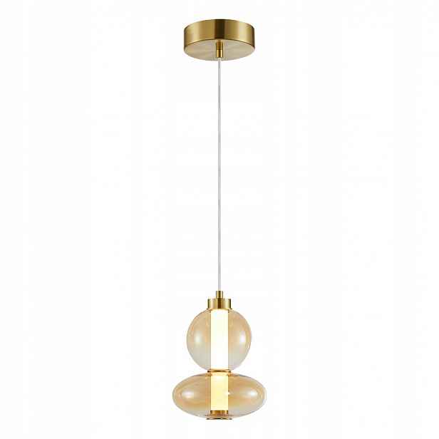 Závěsná lampa Daphne Zlaté skleněné stínítko 12W Led 20x153cm Stropní Svítidlo