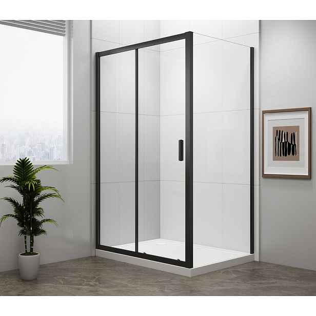 Polysan EASY BLACK obdélníkový sprchový kout 1300x800mm, čiré sklo L/P varianta