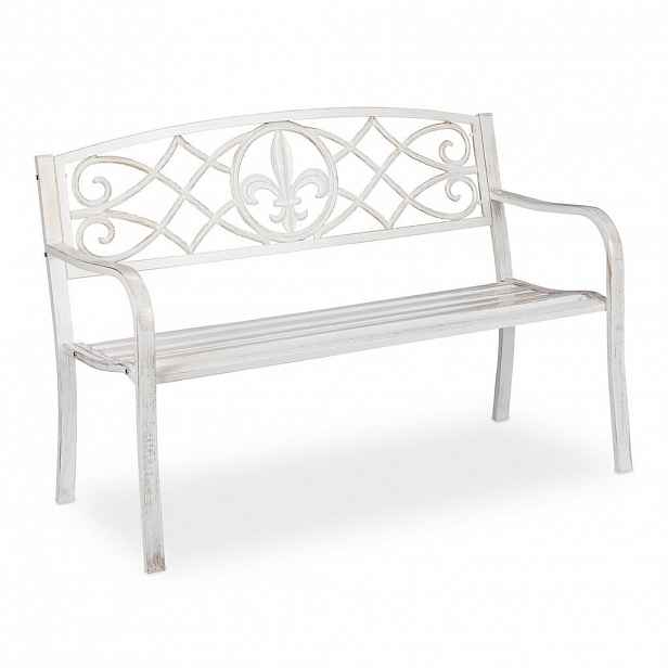 Relaxdays LAVICE Bílá bronzová 2místná kov litina 86 cm