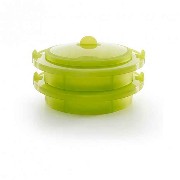 Zelená silikonová nádoba na vaření v páře Lékué Steamer, ⌀ 22 cm