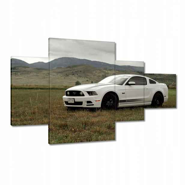 Obrazy 130x80 Bílý Ford Mustang