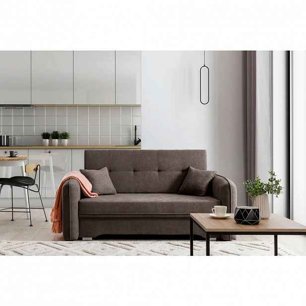 MID.YOU ROZKLÁDACÍ POHOVKA, textil, hnědá