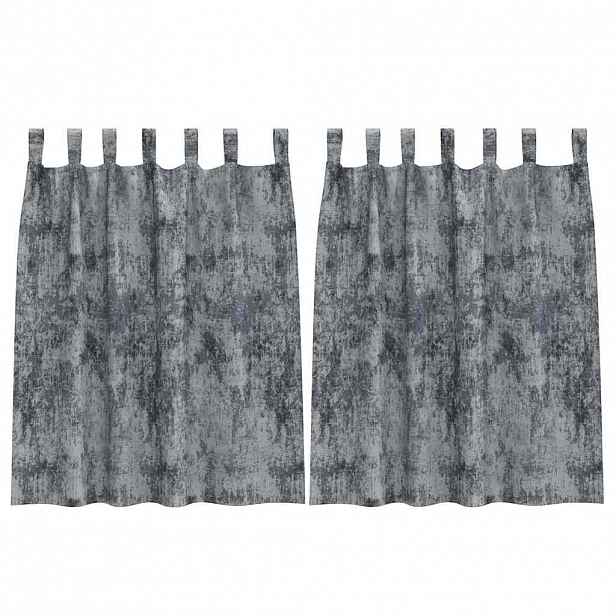 vidaXL Sametové závěsy 2 ks Stříbrně šedá 140 x 140 cm samet