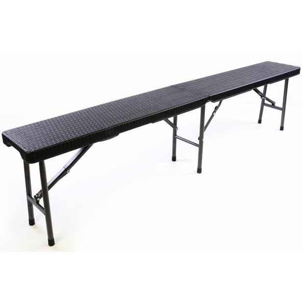 Garthen 37105 Skládací zahradní lavice v ratanovém designu - 180 x 25 cm