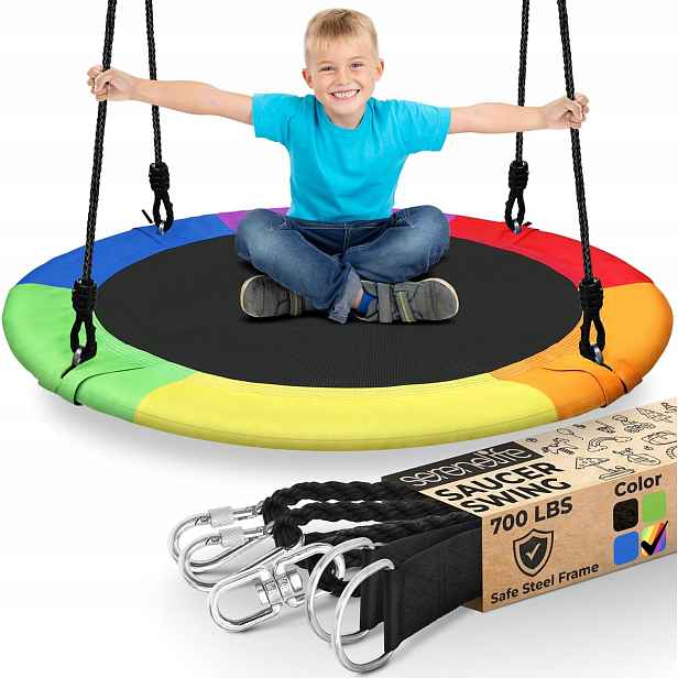 Houpačka Čapí Hnízdo Zahradní Pro Děti 100 CM 270 Kg Otočná Barevná