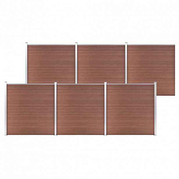 vidaXL Zahradní plot WPC 1 045 x 186 cm hnědý