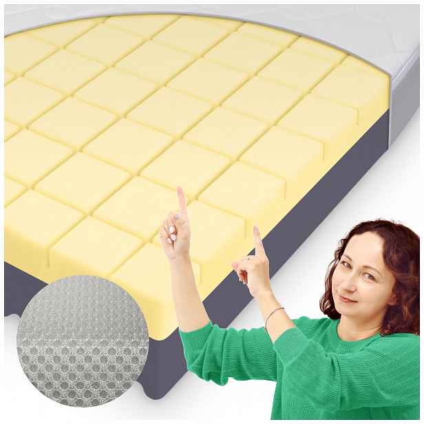 Matrace 200 x 200 cm Fizjomax Tvrdá H2 H3 Pěnová od Mama Fyzioterapeuta