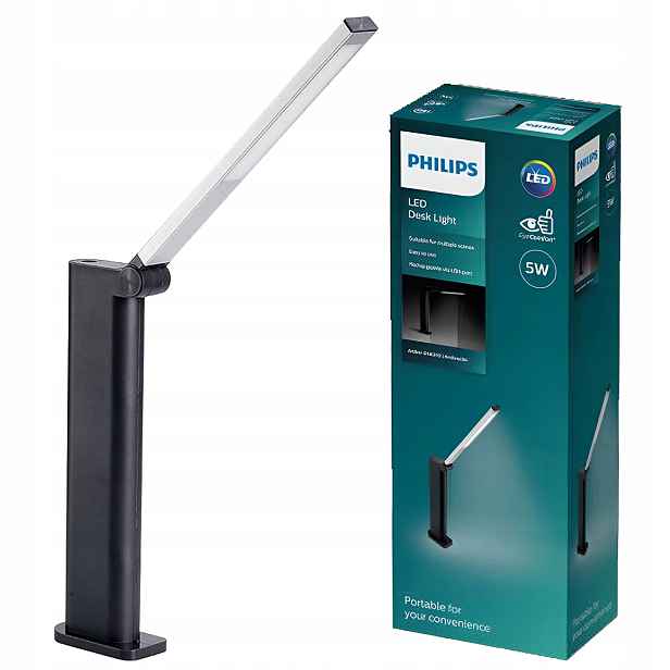 Philips Led Stolní Lampa 5W Školní Usb 4000K Amber Stmívatelná Černá
