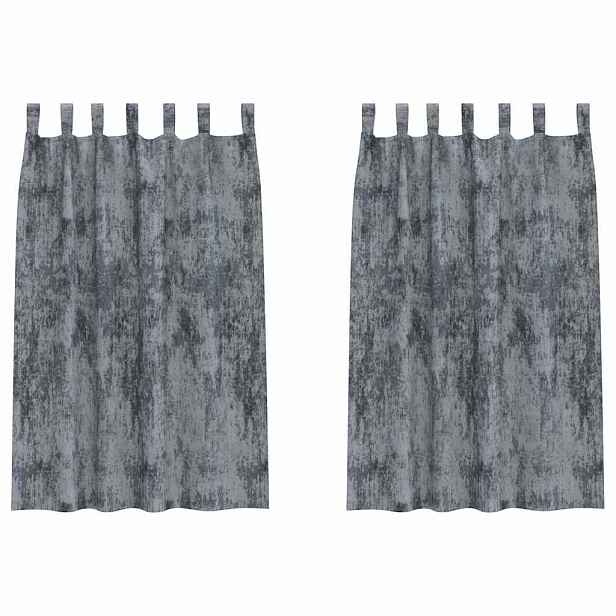vidaXL Sametové závěsy 2 ks Stříbrně šedá 175 x 140 cm samet