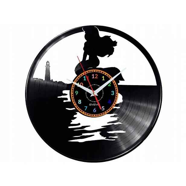 Malá Mořská Víla Dekorativní Nástěnné Hodiny Moderní Vinylová Deska Vinyl Na
