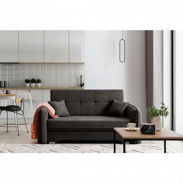 MID.YOU ROZKLÁDACÍ POHOVKA, textil, tmavě šedá