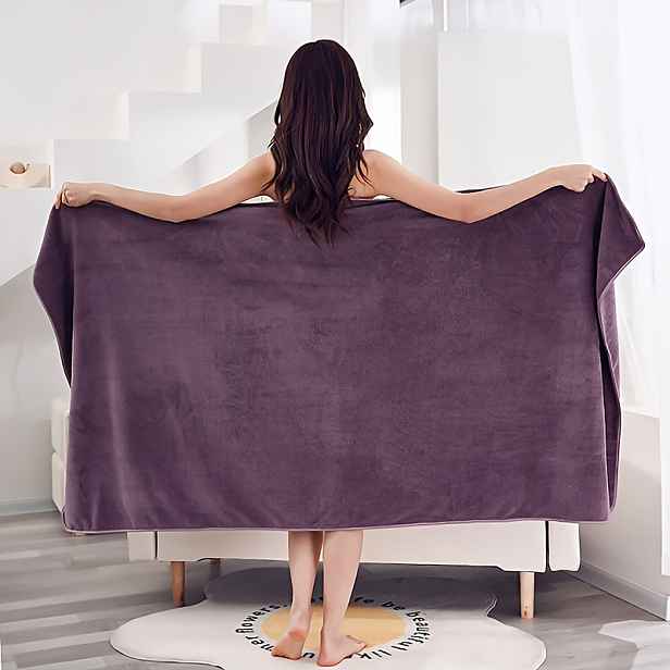 TEMU 1 balení, osuška do koupele s vysokou hustotou 90 x 180 cm, snadno se nafoukne, korálový samet, měkká, dobře absorbuje vodu, nepouští vlasy, lze