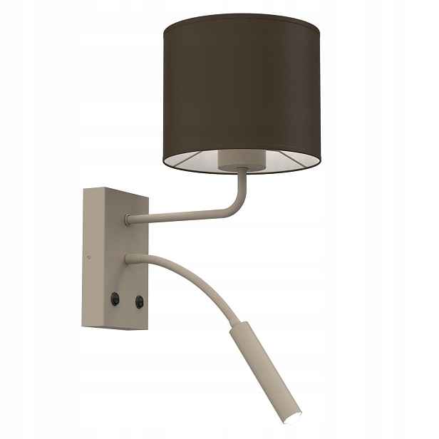 Luminex Arden nástěnná lampa béžovo-hnědá s lampičkou na čtení E27+G9 2xvl.